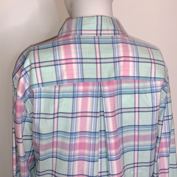 Southern Tide Hadley Pink & Blue Madras Plaid Button Up - Picture 8 of 16